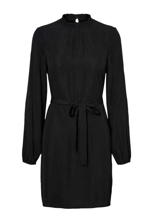 Vero Moda - Klänning vmBoa L/S Highneck Short Dress Wvn - Svart