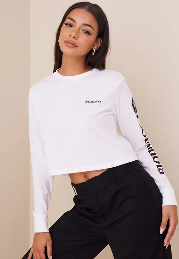 Columbia North Cascades LS Crop T Långärmade toppar White/Black
