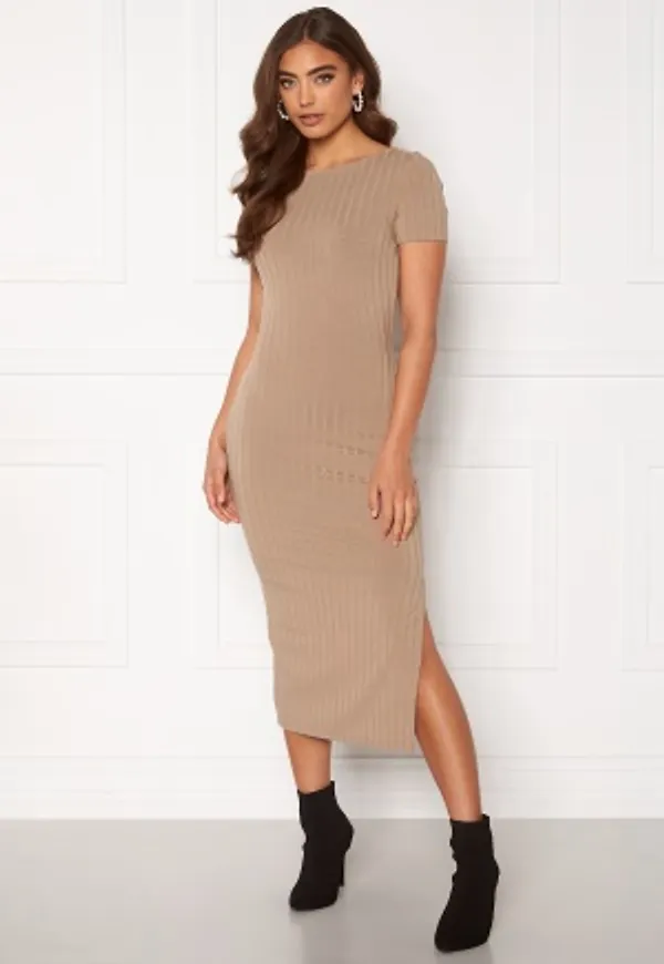 BUBBLEROOM Rayan twist back dress  Dark beige XL
