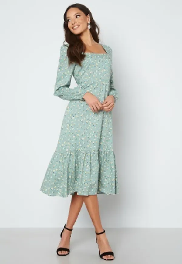 Happy Holly Violetta dress Dusty green / Patterned 44/46