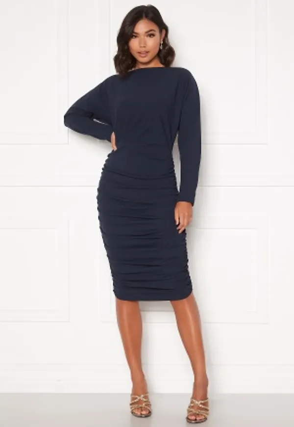 AX Paris Off Shoulder Midi Dress Navy XS (UK8)