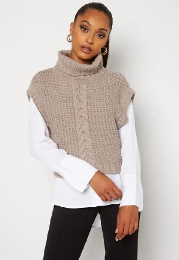 BUBBLEROOM Nanja knitted vest Dark beige M