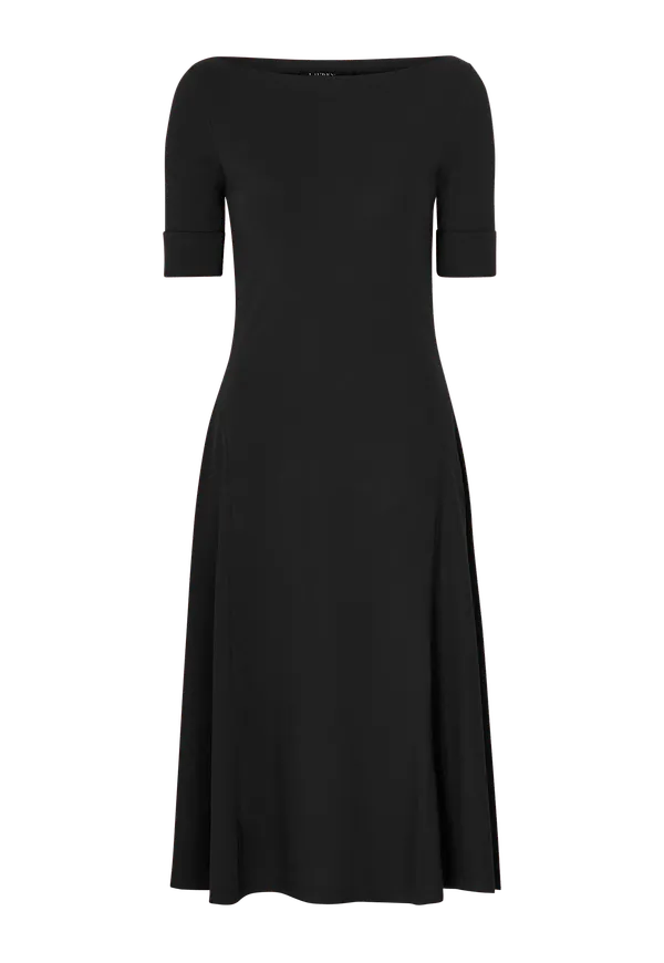 Lauren Ralph Lauren - Klänning Rfnd Strtch 1x1 Rib-Dress - Svart