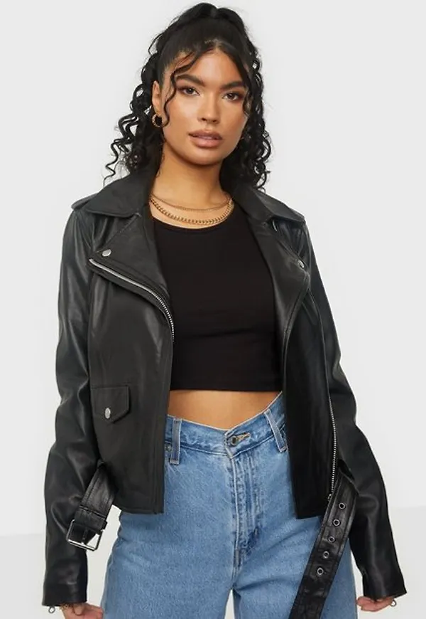 Object Collectors Item Objnandita Leather Jacket Noos Skinnjackor