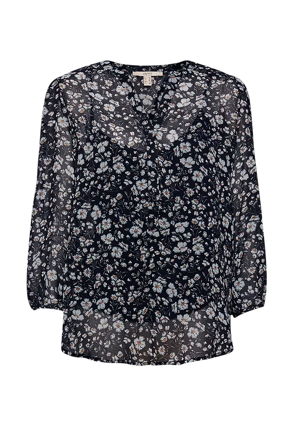 Esprit - Blus Crinkle Pes Chi - Blå