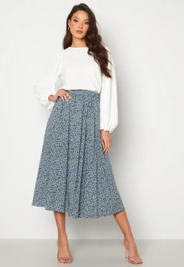 VILA Paya HW Skirt Black AOP:ALINI 38