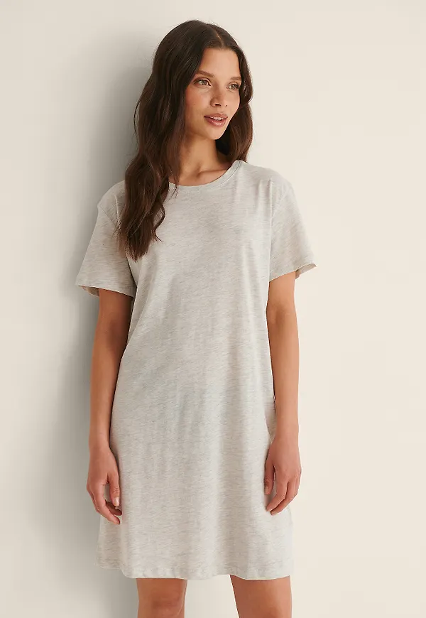 NA-KD Basic Ekologisk T-shirtklänning - Grey