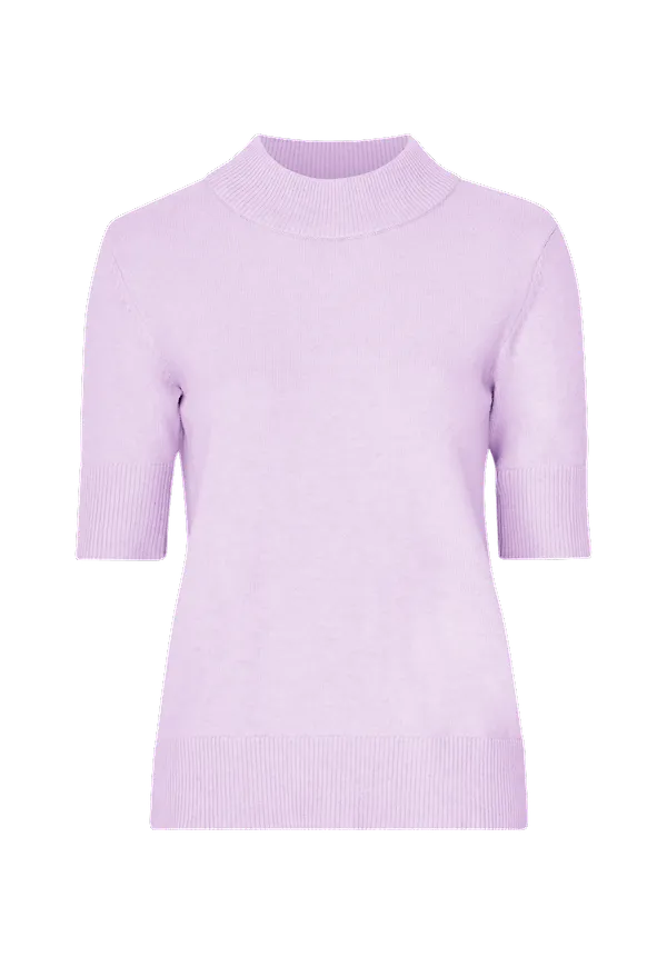Vila - Topp Viril Crew Neck 2/4 Knit Top - Lila