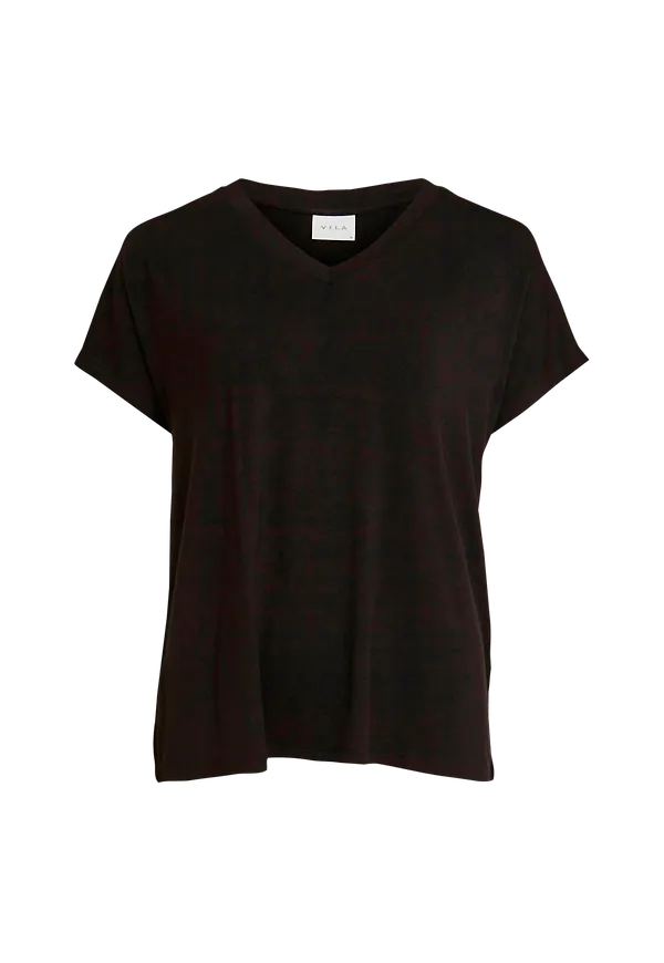 Vila - Topp viBelis V-neck S/S Top - Svart