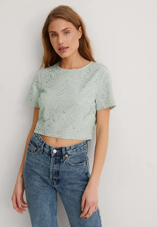 NA-KD Boho Spetstopp - Green