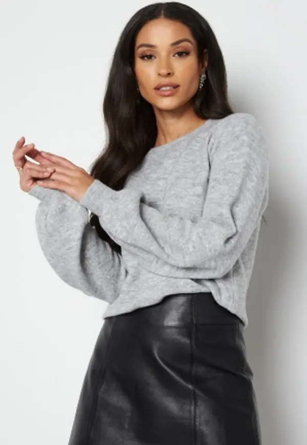 Pieces Perla LS Knit Light Grey Melange XL