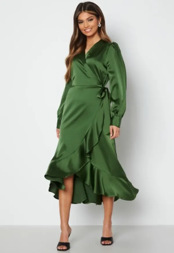 Object Collectors Item Sateen Wrap Dress Fair Artichoke Green 34