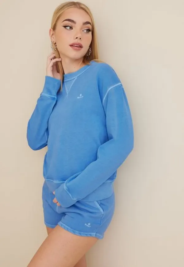 Gant D2. Sunfaded C-Neck Sweat Sweatshirts Blue
