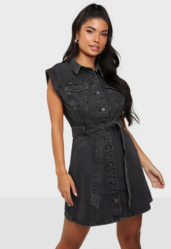 Pieces Pcnamir Sl Shirt Dress Black Bc Midiklänningar