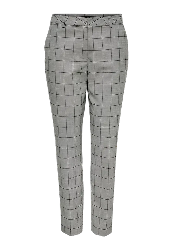 Only - Byxor onlSarah-Win MW Ank Check Pant - Grå