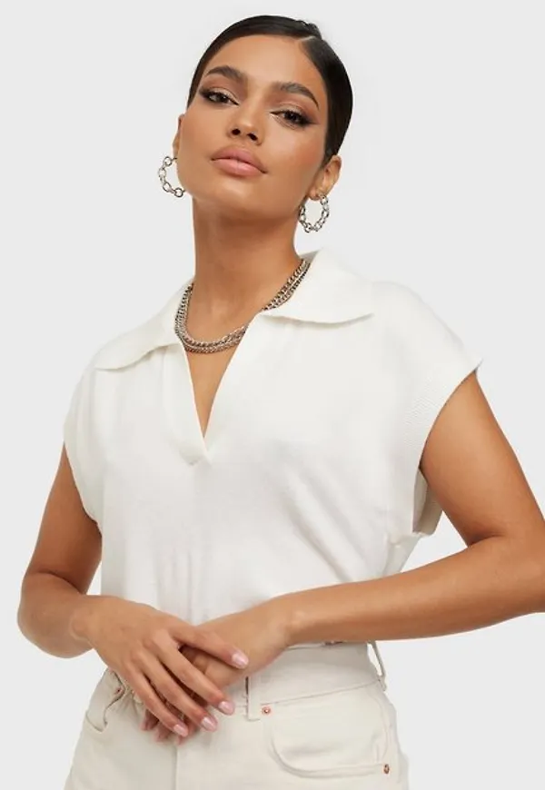 Gina Tricot Dora knitted vest Stickade västar White
