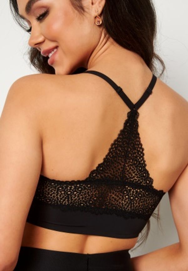 Maidenform Pure Comfort V-Neck Lace Back XBK Black S