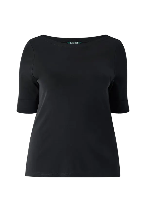 Lauren Ralph Lauren Curve - Topp Elb Slv Bt Nk Top - Svart