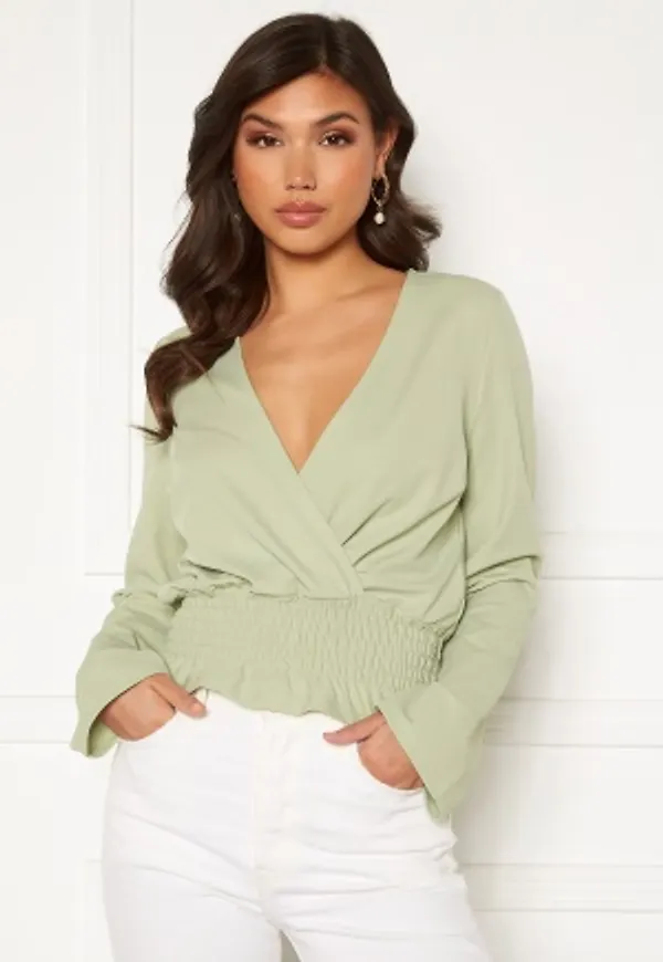 BUBBLEROOM Sami smock top Dusty green XL