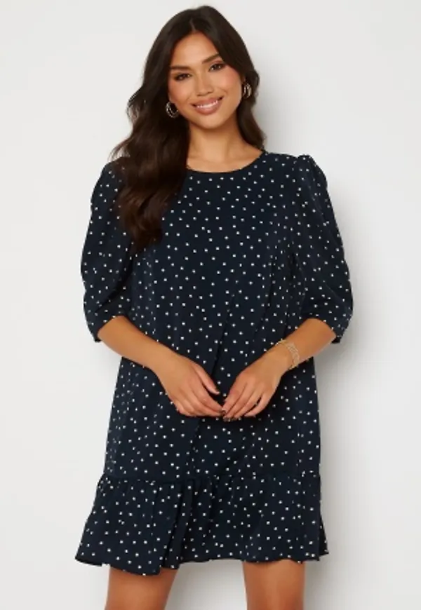 AX Paris Daisy Frill Hem Shift Dress Navy S (UK10)