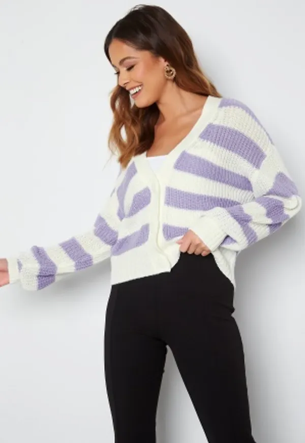 JDY Nola Justy L/S Cardigan CD W Lavender Stripe M