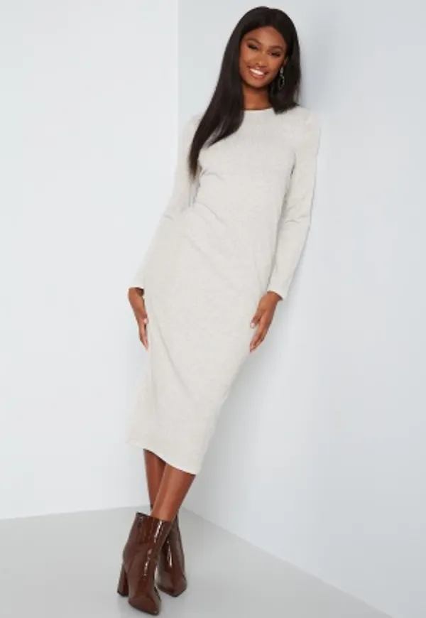 BUBBLEROOM Nella rib dress Beige melange S
