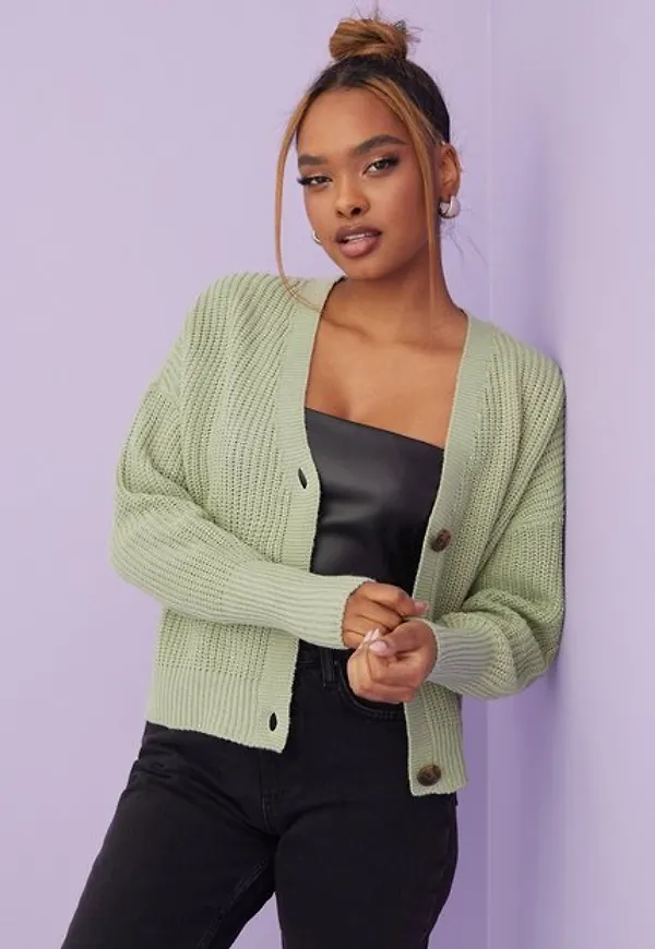Vero Moda Vmlea Ls V-Neck Cuff Cardigan Noos Cardigans Desert Sage