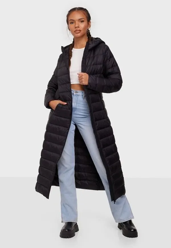 Vila Vimanya New Long Light Down Jacket Dunjackor Black