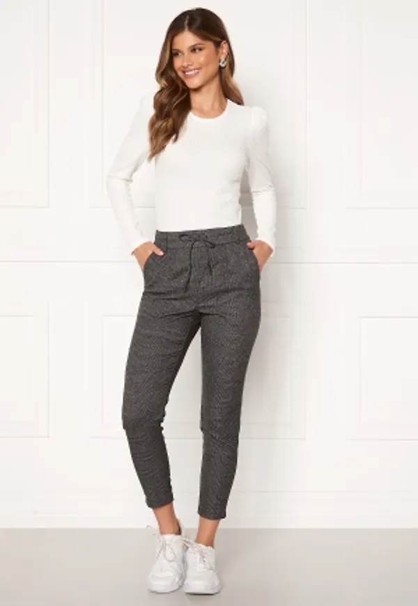 ONLY Poptrash Soft Check Pant Black/Cloud Dancer XS/32