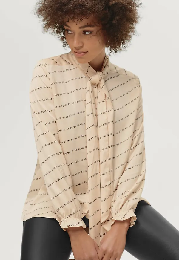 Saint Tropez - Knytblus DebbieSZ LS Shirt - Natur