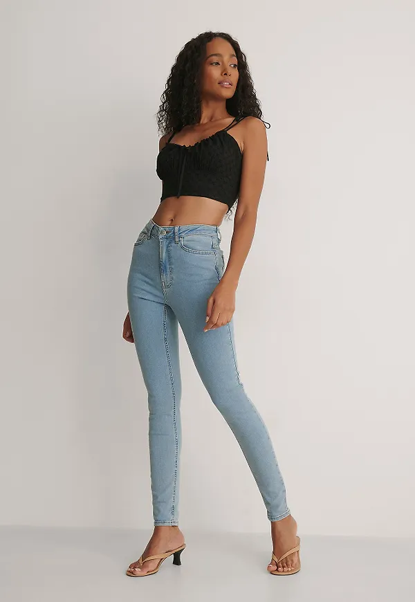 Sanne de Kramer x NA-KD Ekologiska Skinny Fit Jeans - Blue