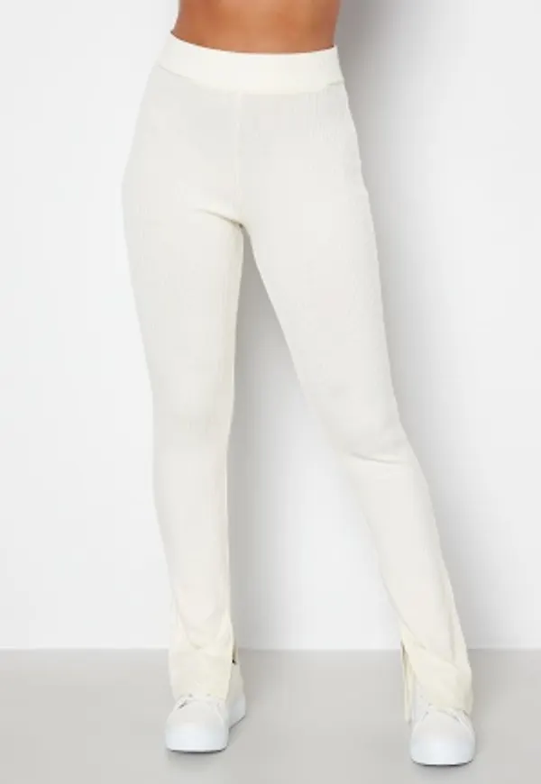 BUBBLEROOM Ilse fine knitted slit pants Cream L