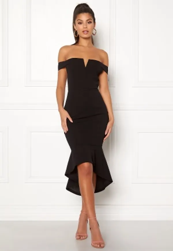 AX Paris Bardot Fishtail Dress Black L (UK14)