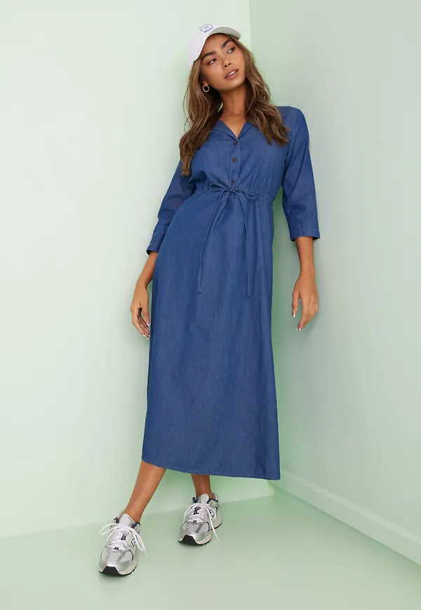 Jacqueline de Yong - Långärmade klänningar - Jdyesran 3/4 Mid Calf Dress Wvn - Klänningar - Long dresses