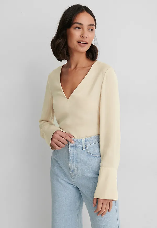 Matiamu By Sofia x NA-KD Recycled Satinblus - Beige