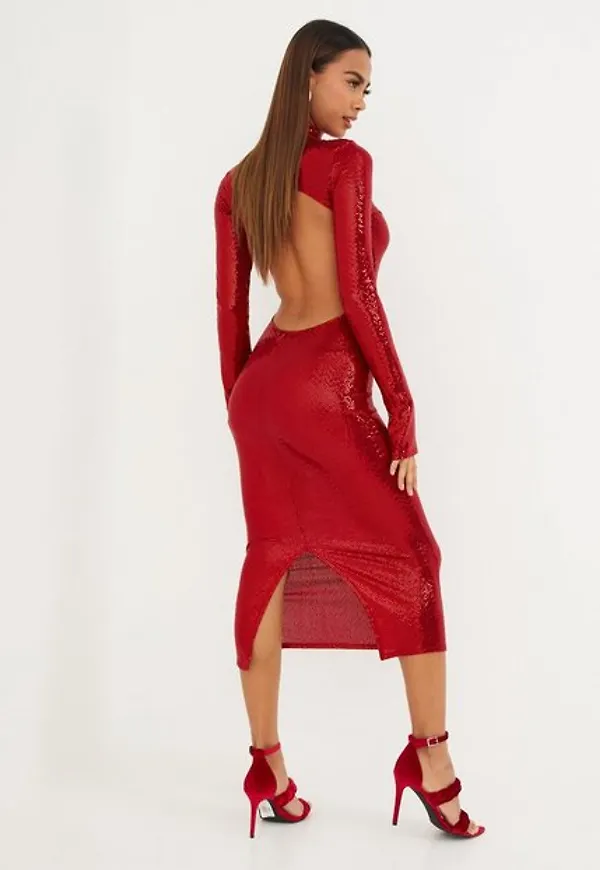NLY One Open Back Sequin Dress Fodralklänningar