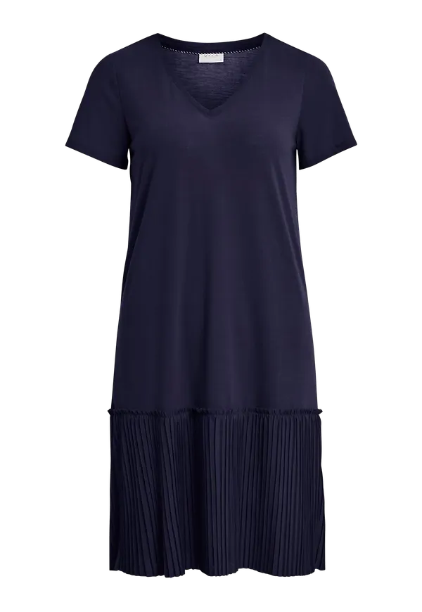 Vila - Klänning viPliss S/S Dress - Blå