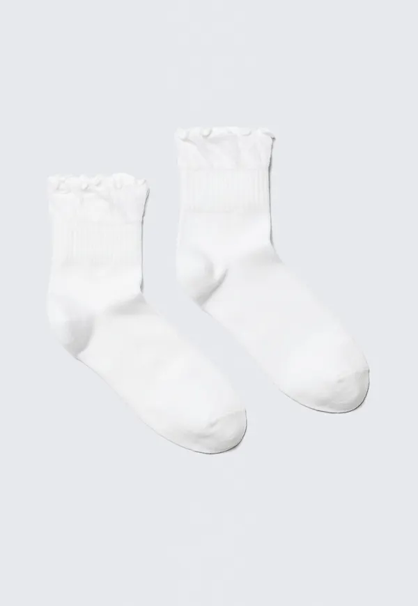 2-pack Frill Edge Cotton-Blend Socks