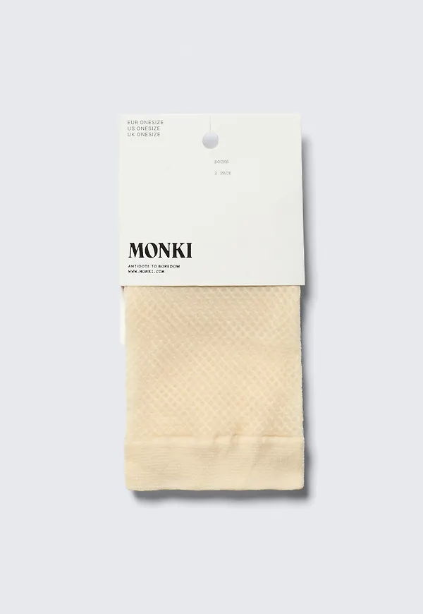 2-pack Pointelle Net Crew Socks