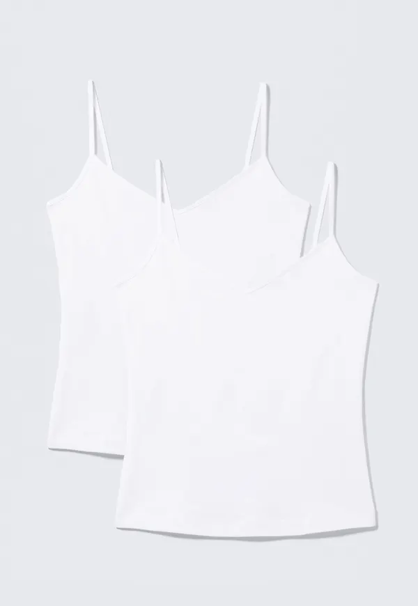 2-pack Slim V-neck Cotton Singlet
