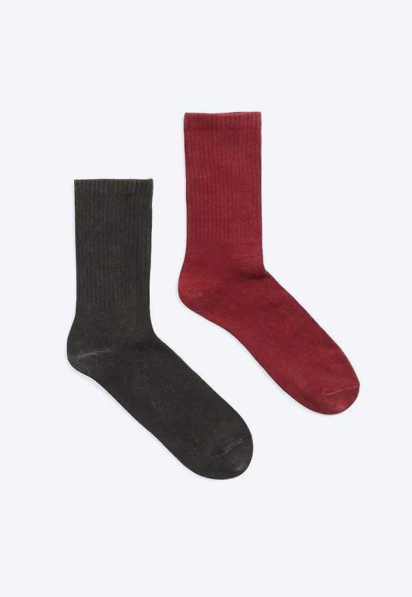 2-pack Washed Crew Socks