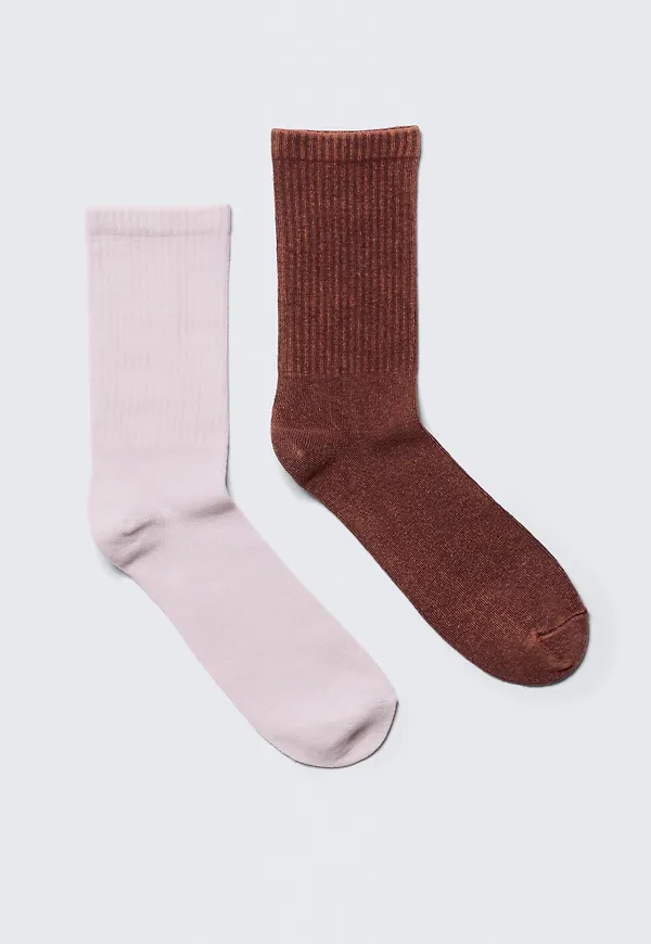 2-pack Washed Crew Socks