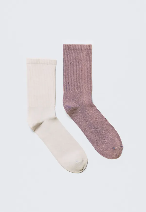 2-pack Washed Crew Socks