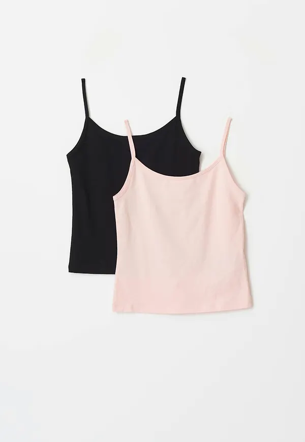 Gina Tricot - 2 pack y basic singlet - överdelar - Svart - 134/140 - Tjej