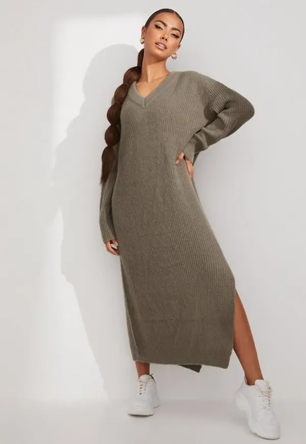JJXX Jxnicolle Ls Fluffy Knit Dress Noos Långärmade klänningar Brindle