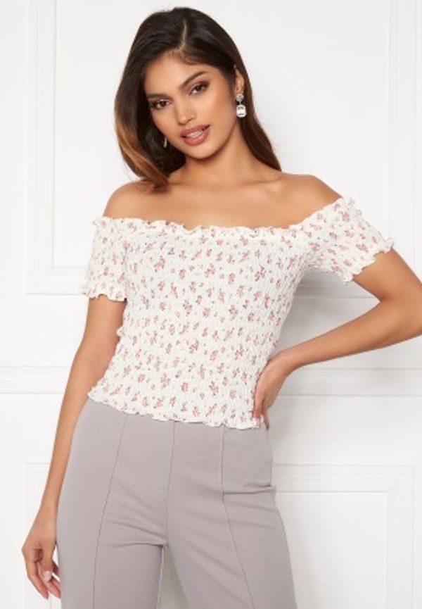 BUBBLEROOM Saga smock top White / Floral XL