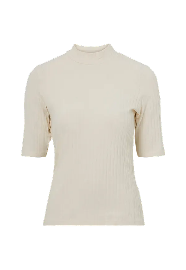 Nanso - Topp High Neck Rib - Vit
