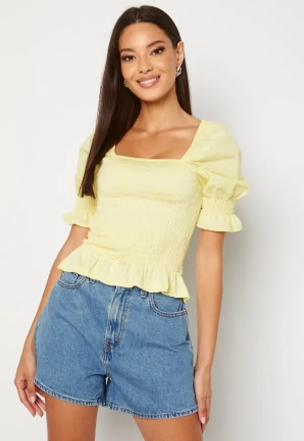 VERO MODA Katy Smock Volume Top French Vanilla S