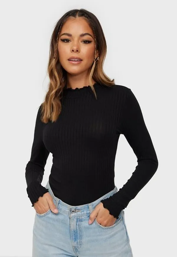 Jacqueline de Yong Jdyfransiska L/S Highneck Top Jrs N Blusar & Skjortor Black