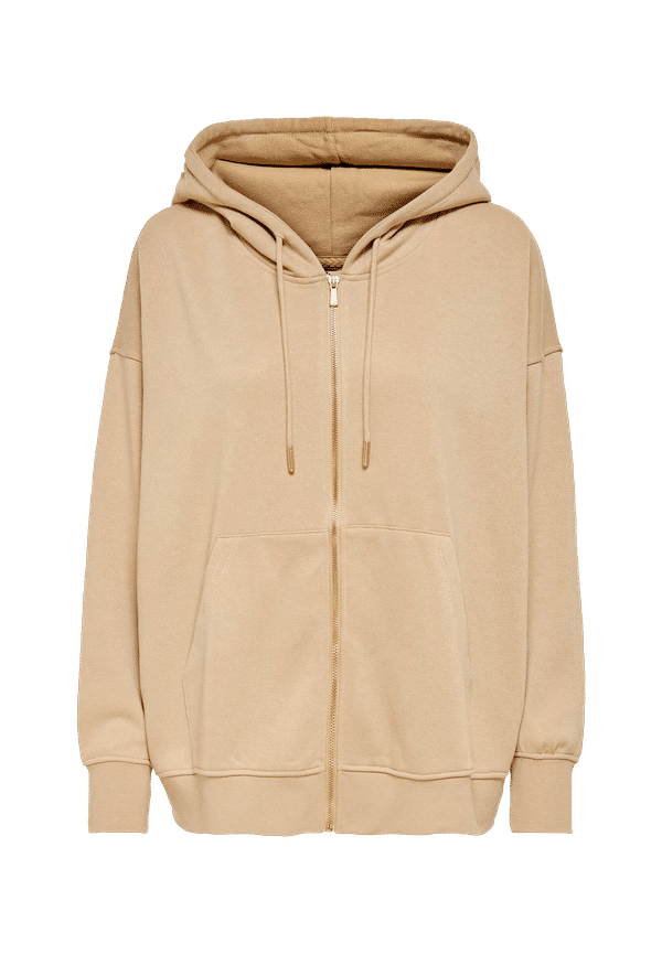 Only - Sweatshirt onlFeel Life L/S Zip Oversize Hood - Beige